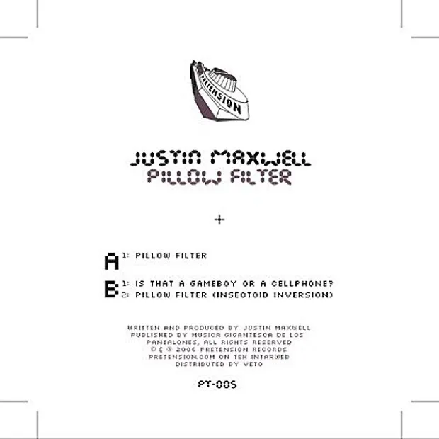 Justin Maxwell, Pillow Filter cover